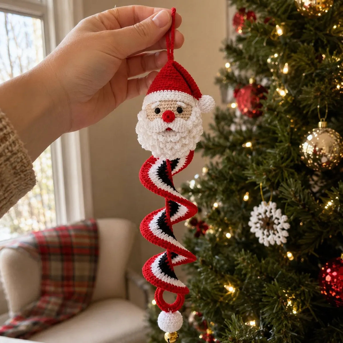 🔥 LAST DAY 49% OFF – ☃️ Crochet Snowman Spiral Ornament DIY Kit | Complete Beginner-Friendly Set with Soft Yarn, Crochet Hook, Festive Beads, Snowflakes & Step-by-Step Guide 🧶🎄✨