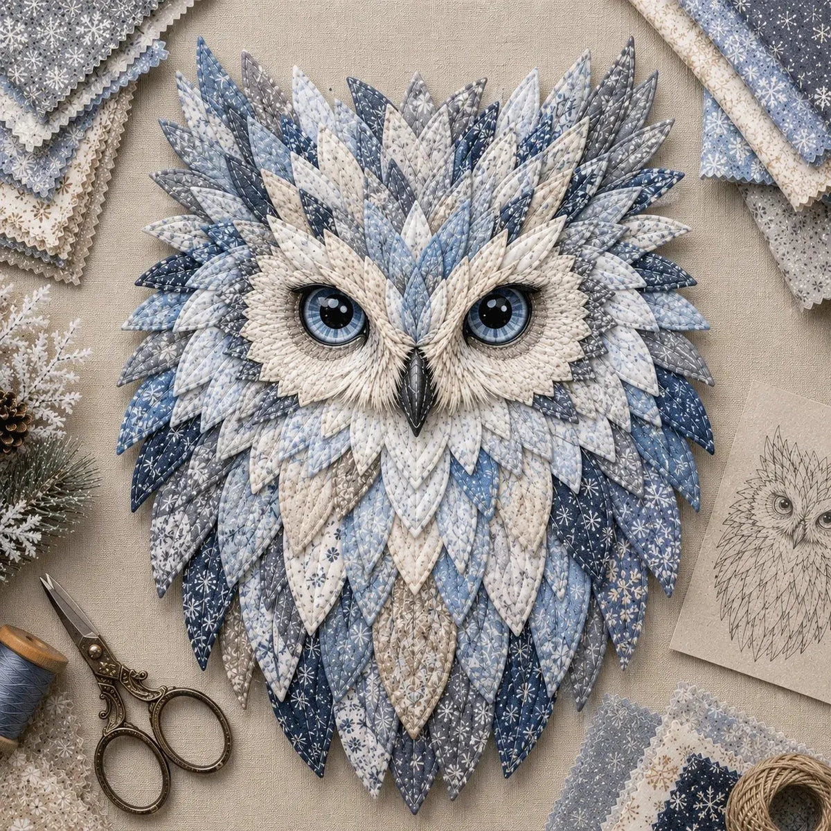 🏆Limited Time Sale 49% OFF 🦉 Layered Fabric Owl Wall Art DIY Kit