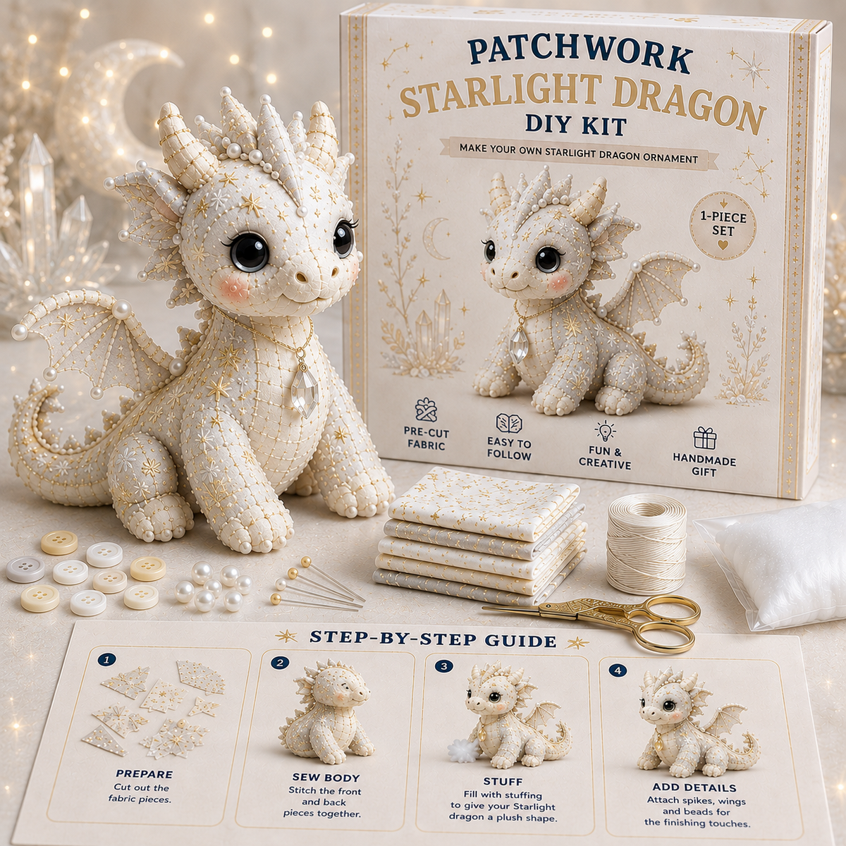 DIY Patchwork Dragon Kit – Craft Your Own Magical Collectible Dragon Plush🔥Last 4 hours🔥BUY 2 GET 1 FREE (3 PCS)🎁For Your Family❤️
