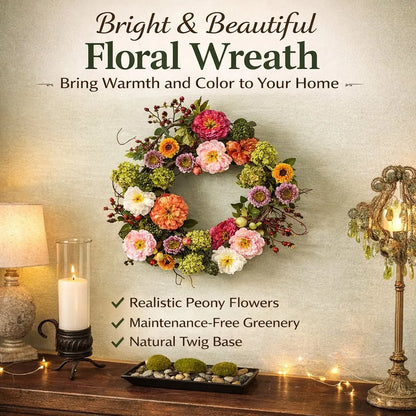 🌸 Mixed Peony Floral Wreath 🔥