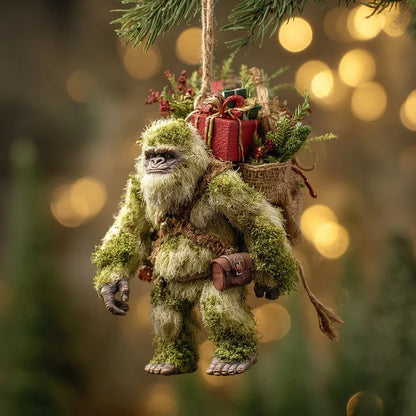 🎄👣 Bigfoot Christmas Ornament – Myth Meets Holiday Magic 🌟
