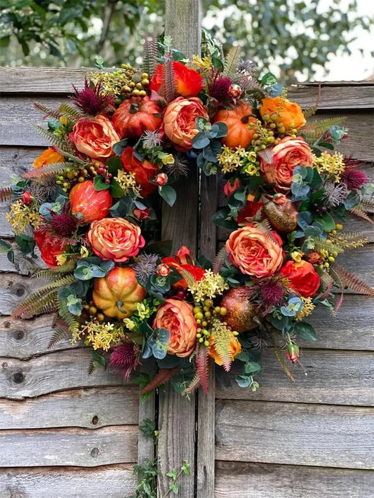 💖Last Day 49% OFF💖Fall Peony And Pumpkin Wreath - Year Round Wreath--🔥BUY 2 FREE SHIPPING