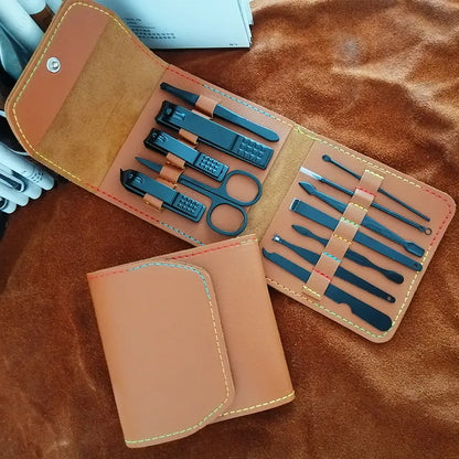 🔥LAST DAY 49% OFF-12-16Pcs/Set Stainless Steel Nail Clippers Set With Folding Bag