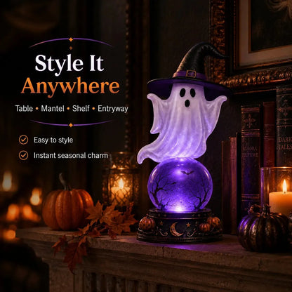🎃Halloween Raven Crystal Ball Lighted Decor👻