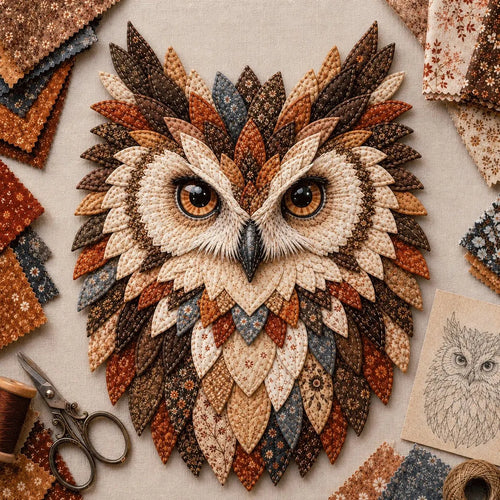 🏆Limited Time Sale 49% OFF 🦉 Layered Fabric Owl Wall Art DIY Kit