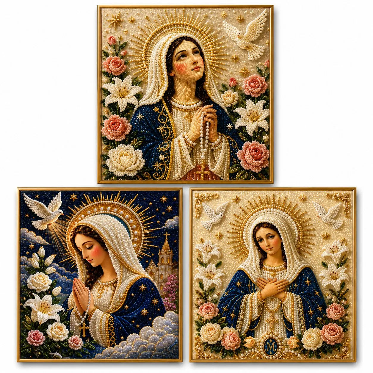 [15% OFF]Rosary Rose + Golden Grace + Heavenly Dove – 3 Kits
