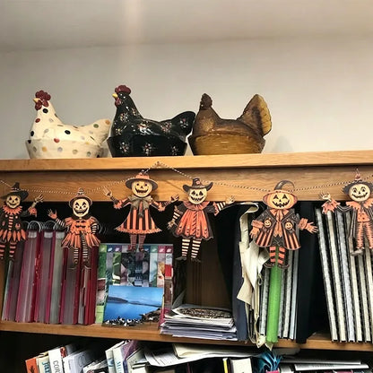 Vintage Halloween Wooden Wall Hanging Set