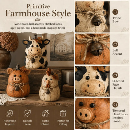 Rustic Farm Pumpkin Friends Decor Set