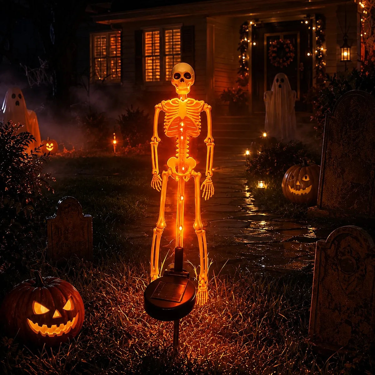 💀 Solar Skeleton Yard Stake