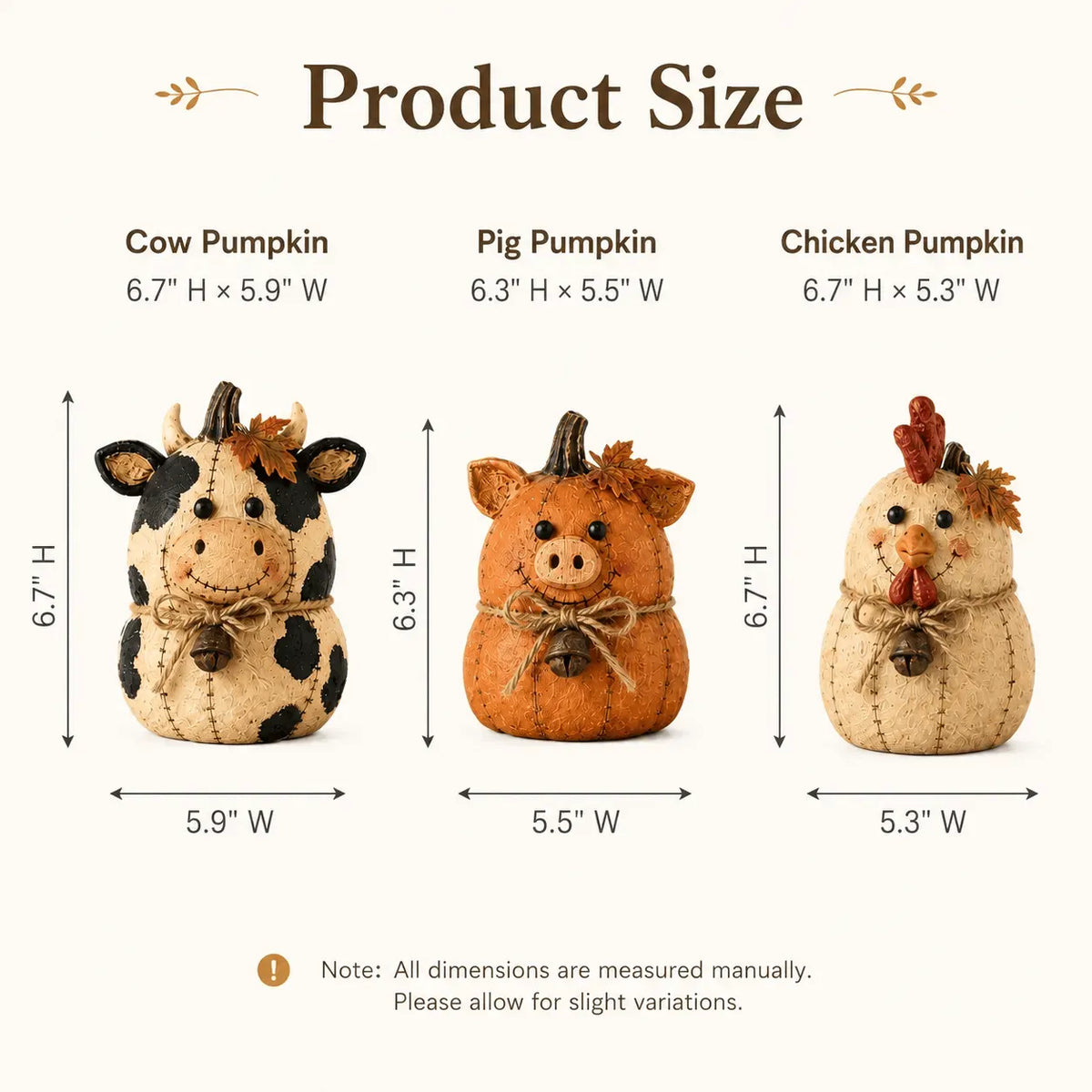 Rustic Farm Pumpkin Friends Decor Set