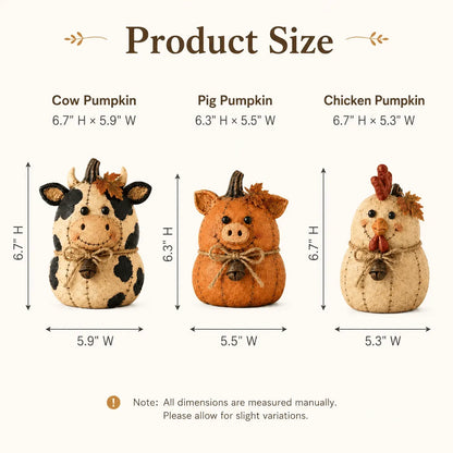 Rustic Farm Pumpkin Friends Decor Set