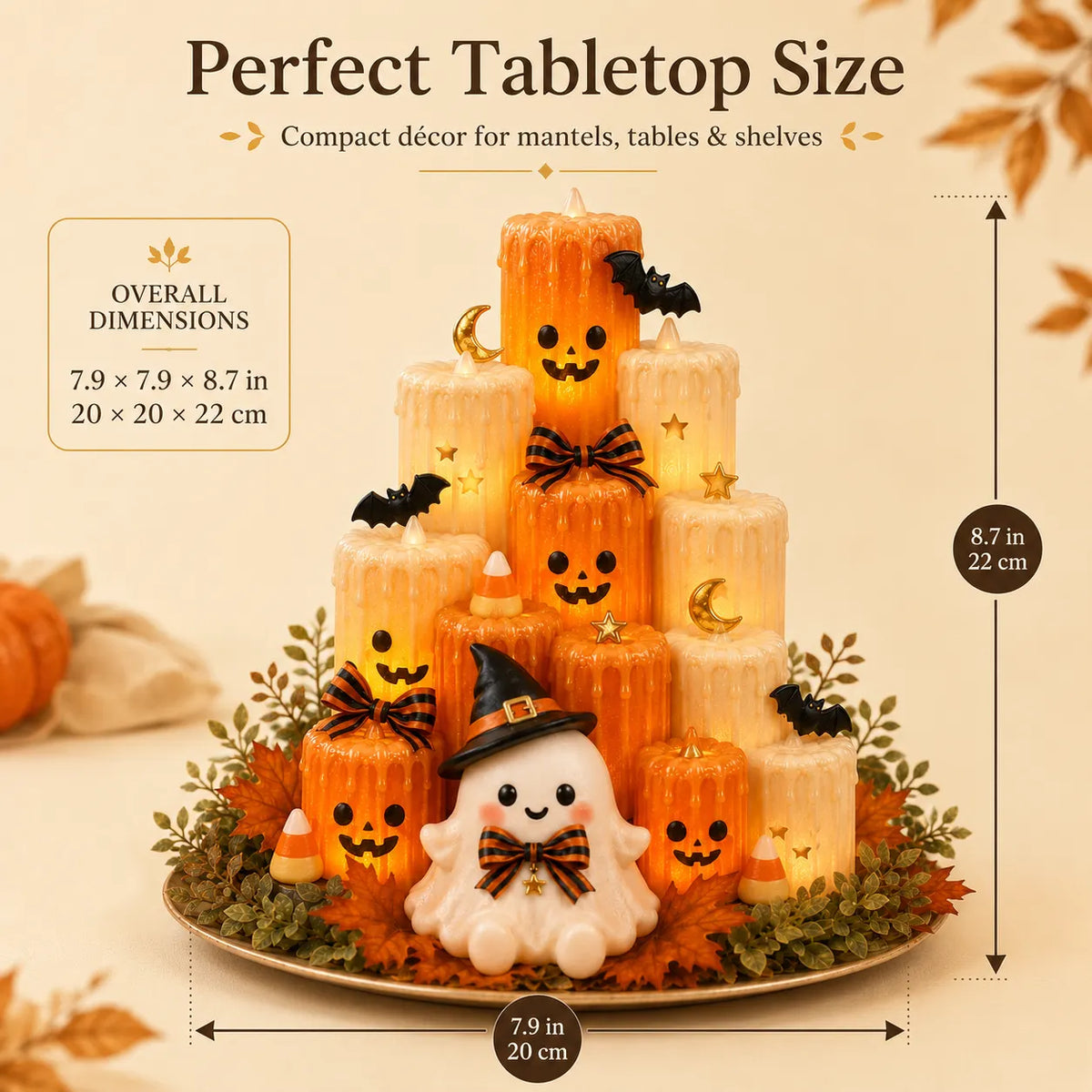 Cozy Lighted Halloween Ghost Centerpiece