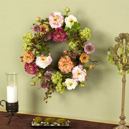 🌸 Mixed Peony Floral Wreath 🔥