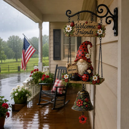 🔥Hot Selling 50% OFF – Rustic Garden Gnome Bell Outdoor Decor 🐞🌼