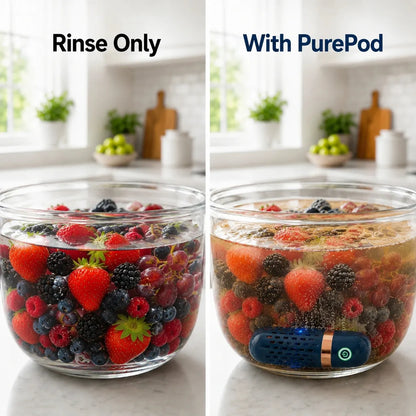 Portable Fruit & Vegetable Cleaner | Wash Away Pesticide Residue, Wax & Bacteria