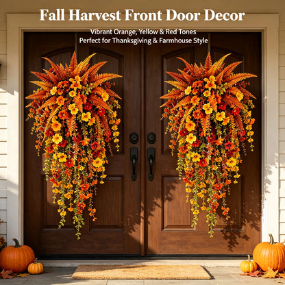 💥Last Day 60% OFF🍂 Artificial Fall Harvest Hanging Basket - Autumn Porch & Door Decoration