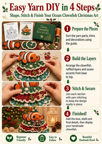 ⏳ Last Day 49% OFF – 🌊 Beginner-Friendly DIY Layered Ocean Christmas Yarn Art Kit Collection | Complete Kit with All Tools & Step-by-Step Guide Included 💕