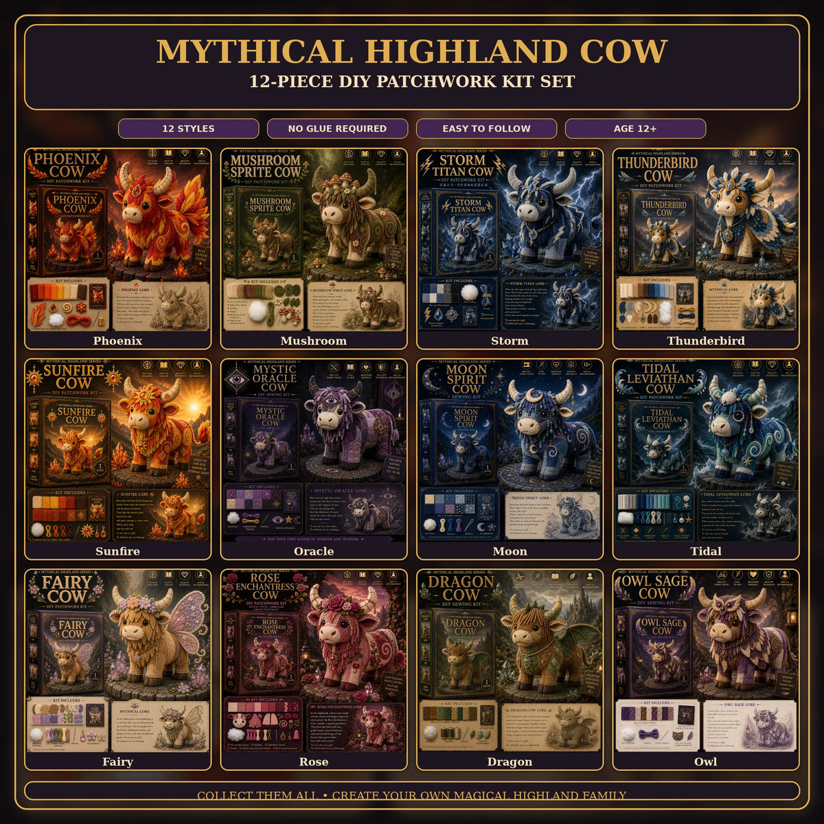 Mythical Highland Cow DIY Sewing Kit 🐮✨🔥New product launch🌙🔥