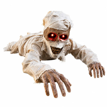 🔥 [49% Off Halloween Early Bird Special]-Sound-Activated Animated Crawling Mummy with Glowing Red Eyes