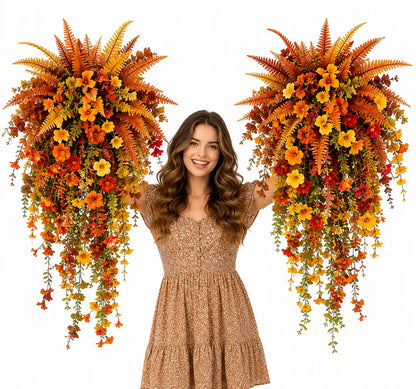 💥Last Day 60% OFF🍂 Artificial Fall Harvest Hanging Basket - Autumn Porch & Door Decoration