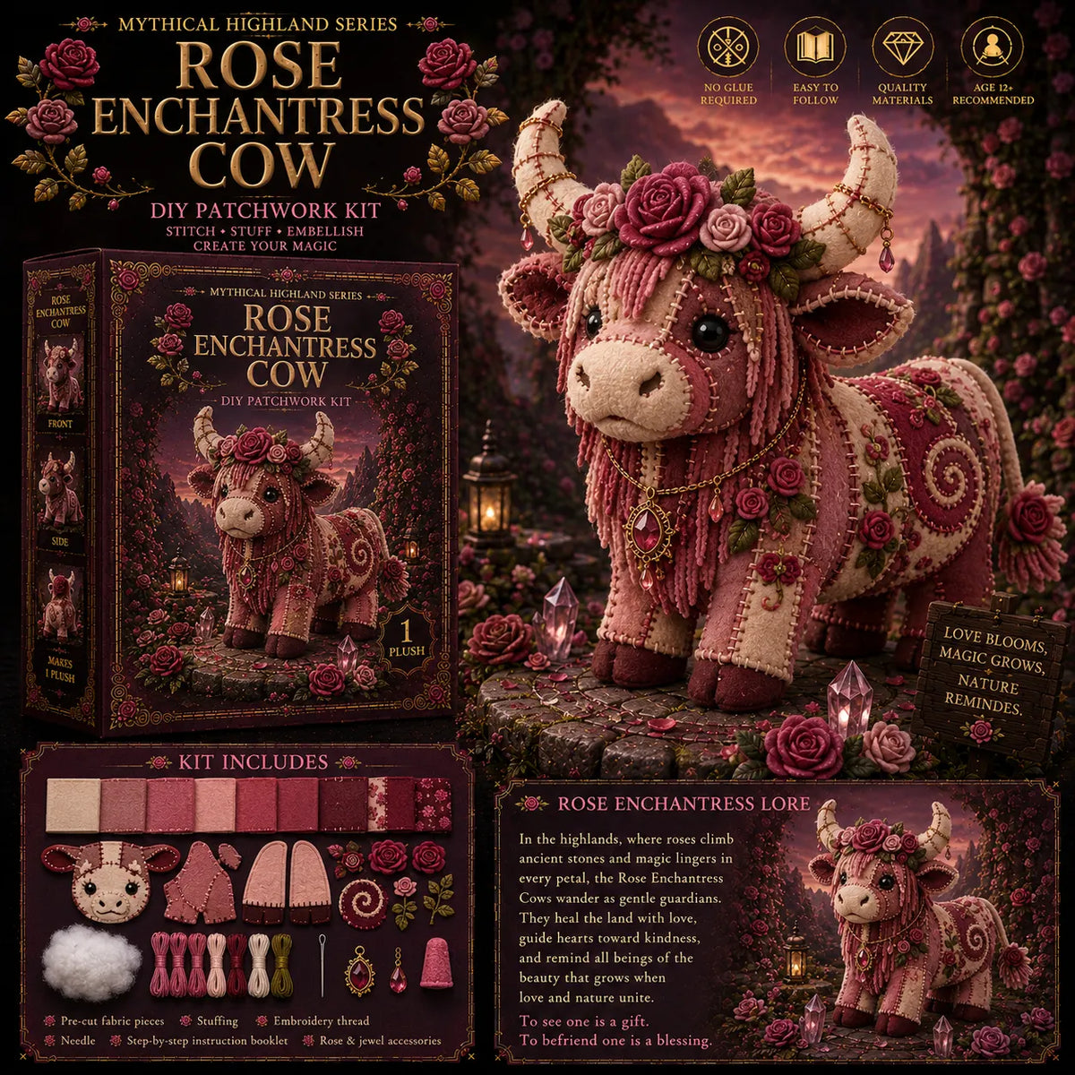 Mythical Highland Cow DIY Sewing Kit 🐮✨🔥New product launch🌙🔥