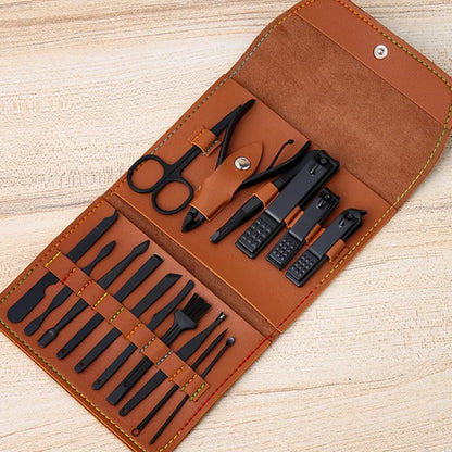 🔥LAST DAY 49% OFF-12-16Pcs/Set Stainless Steel Nail Clippers Set With Folding Bag