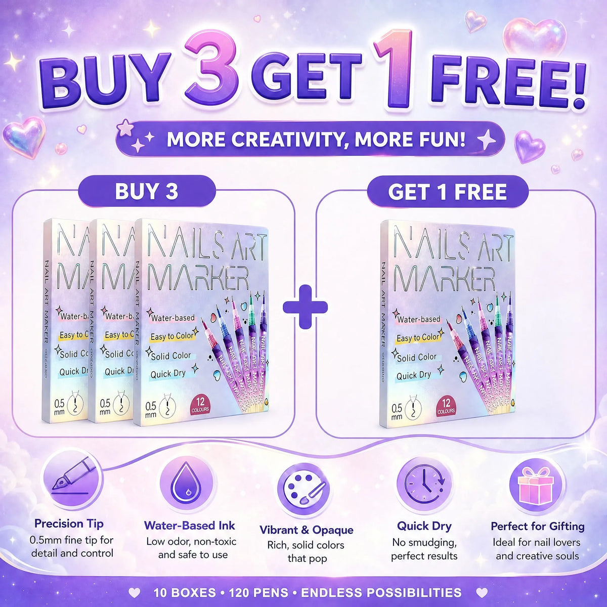 ⏳ LAST DAY SALE 50% OFF! 🎁12 Colors Nail Art Pens Set🎨💅