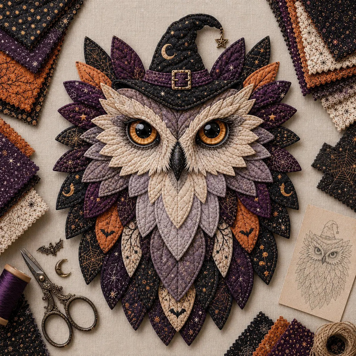 🏆Limited Time Sale 49% OFF 🦉 Layered Fabric Owl Wall Art DIY Kit