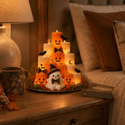 Cozy Lighted Halloween Ghost Centerpiece