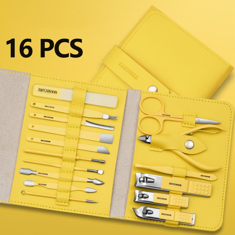 🔥LAST DAY 49% OFF-12-16Pcs/Set Stainless Steel Nail Clippers Set With Folding Bag