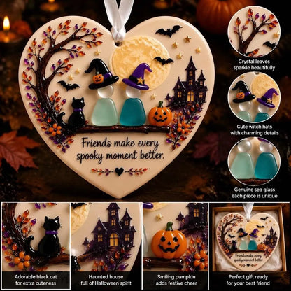 🎃 3D Halloween Friendship Sea Glass Ornament