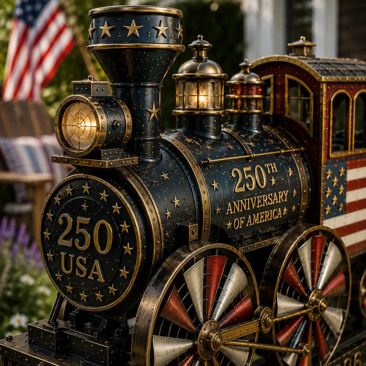 Tom Handcrafted 🚂America 250 Liberty Express Wind Spinner-Buy 2 Free Shipping