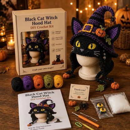 🔥LAST DAY 50% OFF - 🎃 Halloween Monster Hood DIY Crochet Kit | Premium Soft Yarn Materials with Step-by-Step Guide DIY Handmade Wearable Character Hood 🧶🎭✨