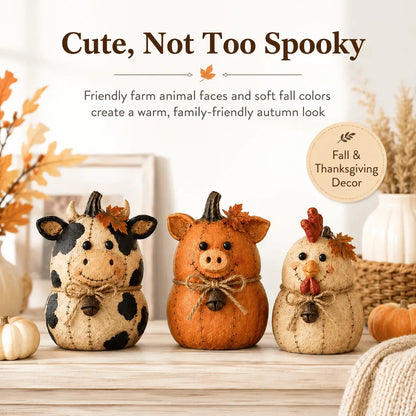 Rustic Farm Pumpkin Friends Decor Set