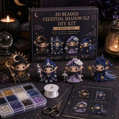 3D Beaded Magical Elf DIY Kit – Cute Fantasy Craft Collectibles