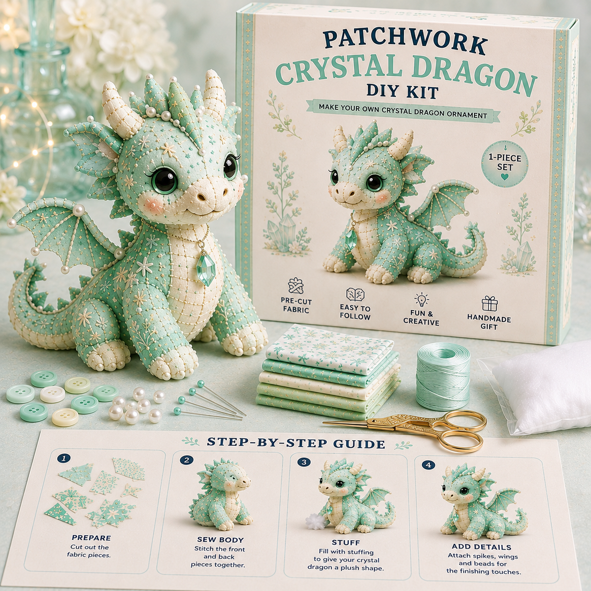 DIY Patchwork Dragon Kit – Craft Your Own Magical Collectible Dragon Plush🔥Last 4 hours🔥BUY 2 GET 1 FREE (3 PCS)🎁For Your Family❤️