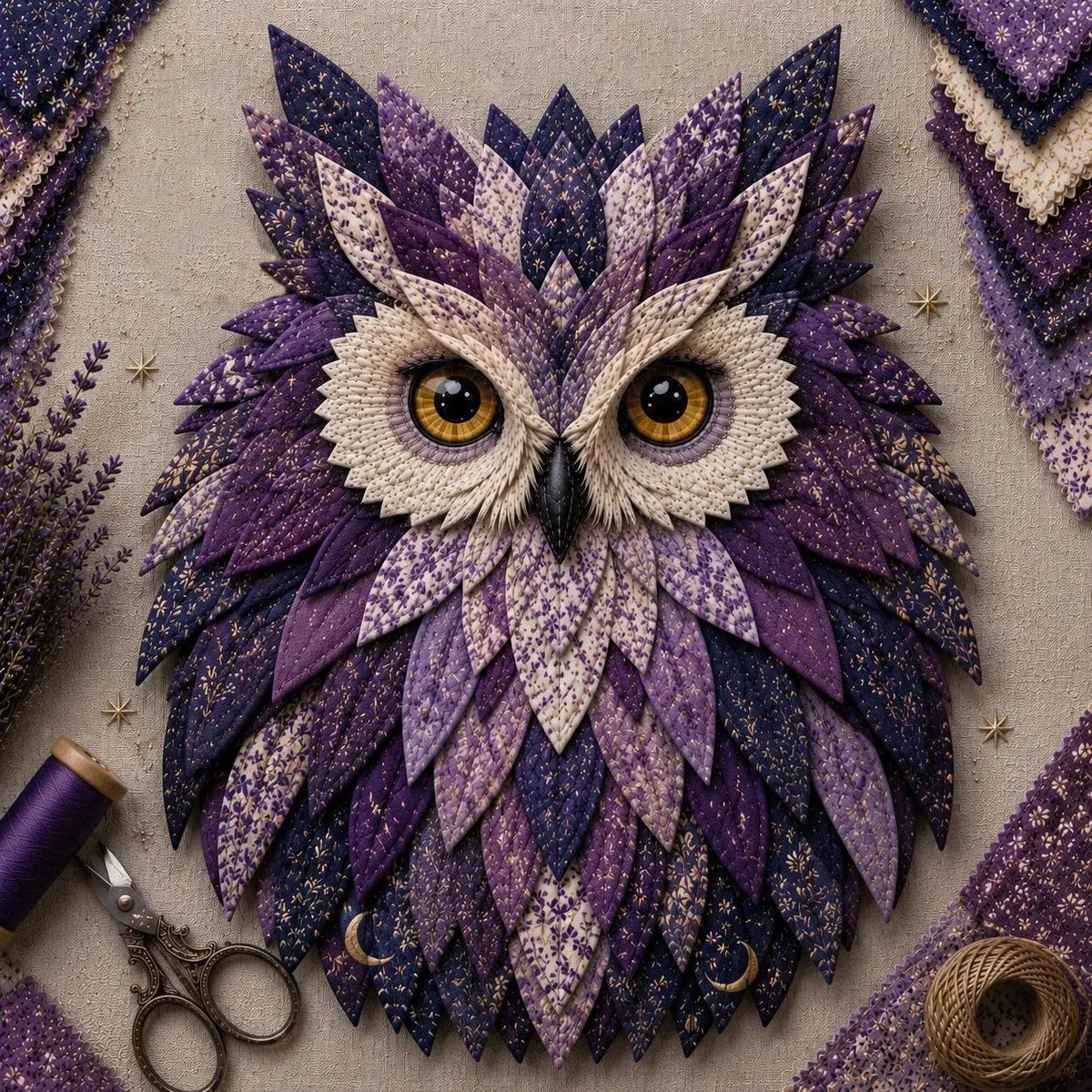 🏆Limited Time Sale 49% OFF 🦉 Layered Fabric Owl Wall Art DIY Kit