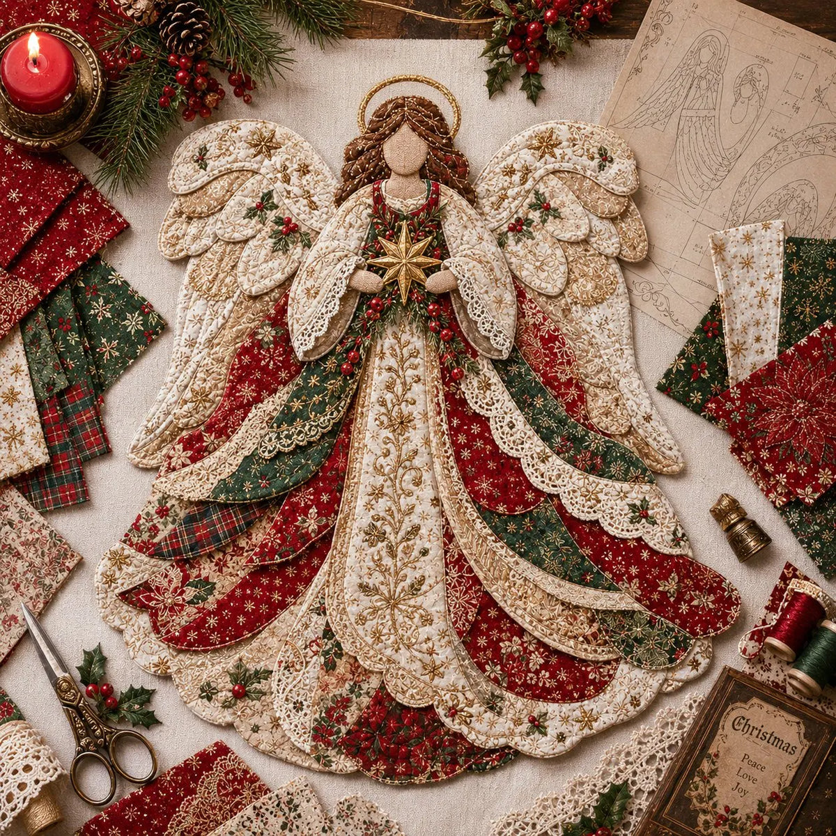 🎅Christmas Patchwork Fabric DIY Decor Kit