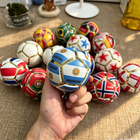 2026 Soccer Flag Soccer Fidget Ball Keychain, 12-Sided Mechanical Clicking Sensory Stress Ball for Adults, Squeeze Stress Relief Balls, Football Key Chain for Keys & Backpack(12 Nation)