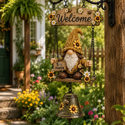 🔥Hot Selling 50% OFF – Rustic Garden Gnome Bell Outdoor Decor 🐞🌼