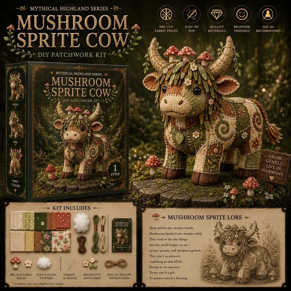 Mythical Highland Cow DIY Sewing Kit 🐮✨🔥New product launch🌙🔥