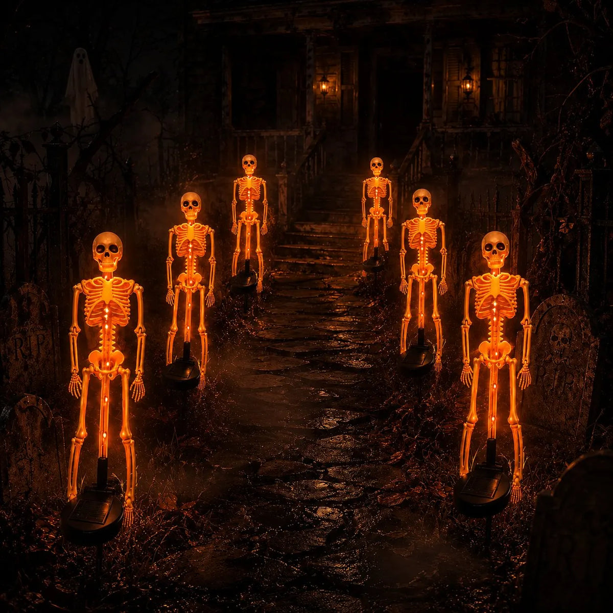 💀 Solar Skeleton Yard Stake