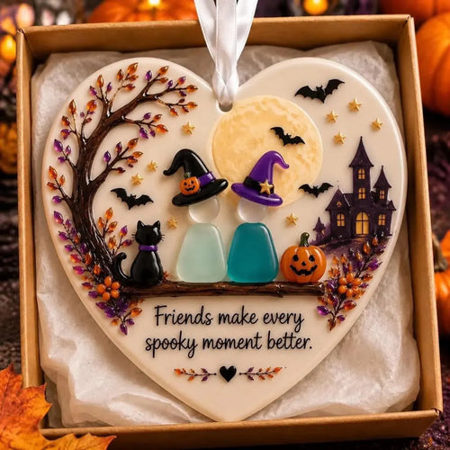 🎃 3D Halloween Friendship Sea Glass Ornament