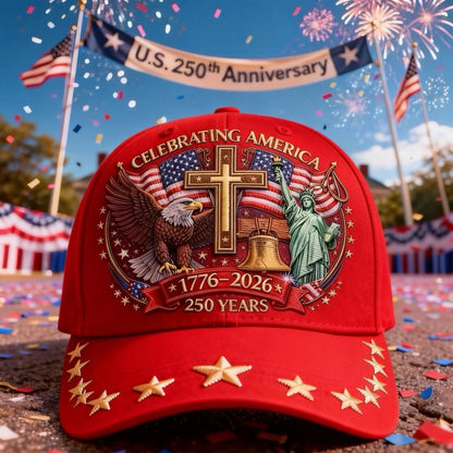 🦅Eagle & Liberty & Cross🎆United States 250th Anniversary Hat🧢