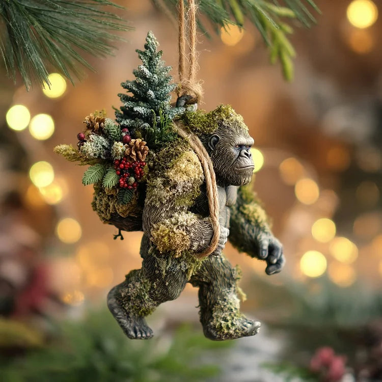🎄👣 Bigfoot Christmas Ornament – Myth Meets Holiday Magic 🌟