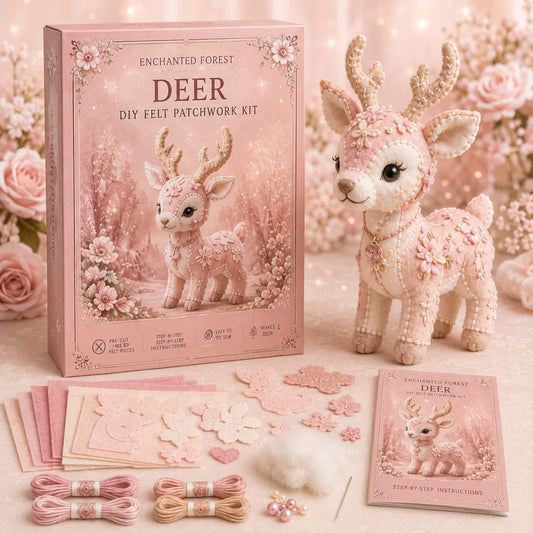 💗 Pink Woodland Friends DIY Felt Patchwork Kit – 🔥Last 1  hours Buy 3 Get 1 Free