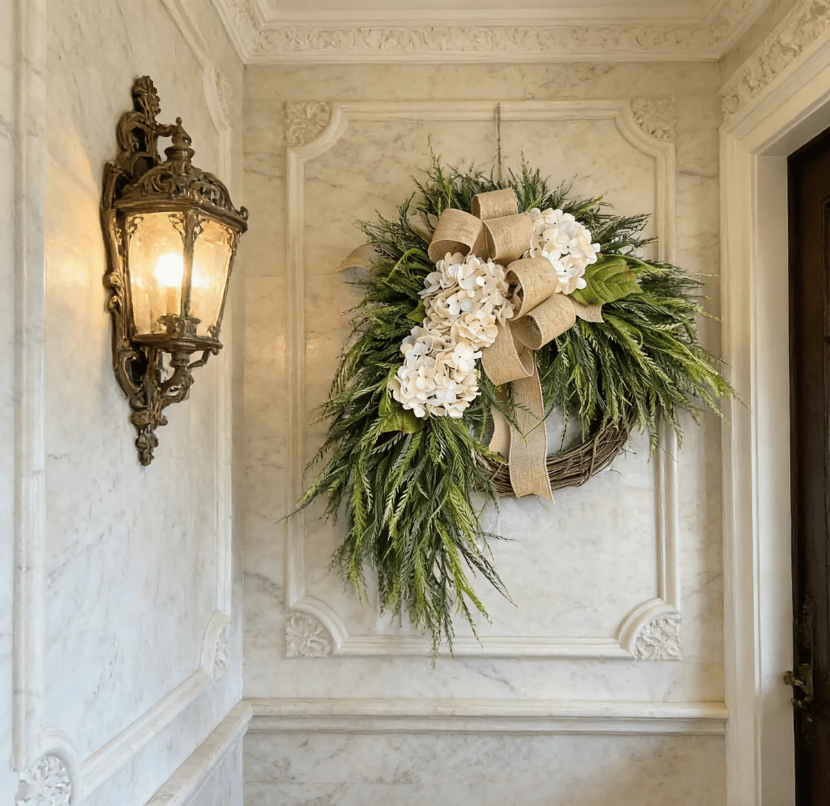 🐣Easter Sale Rustic Bohemian Wreath🌿 – Double-Sided Door Hanging with Linen Bow & Greenery