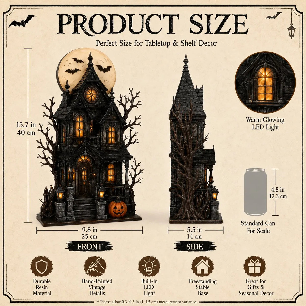 🔥Last Day 49% OFF - 🧙🖤Lighted Halloween Haunted House & Character Figurine Collection