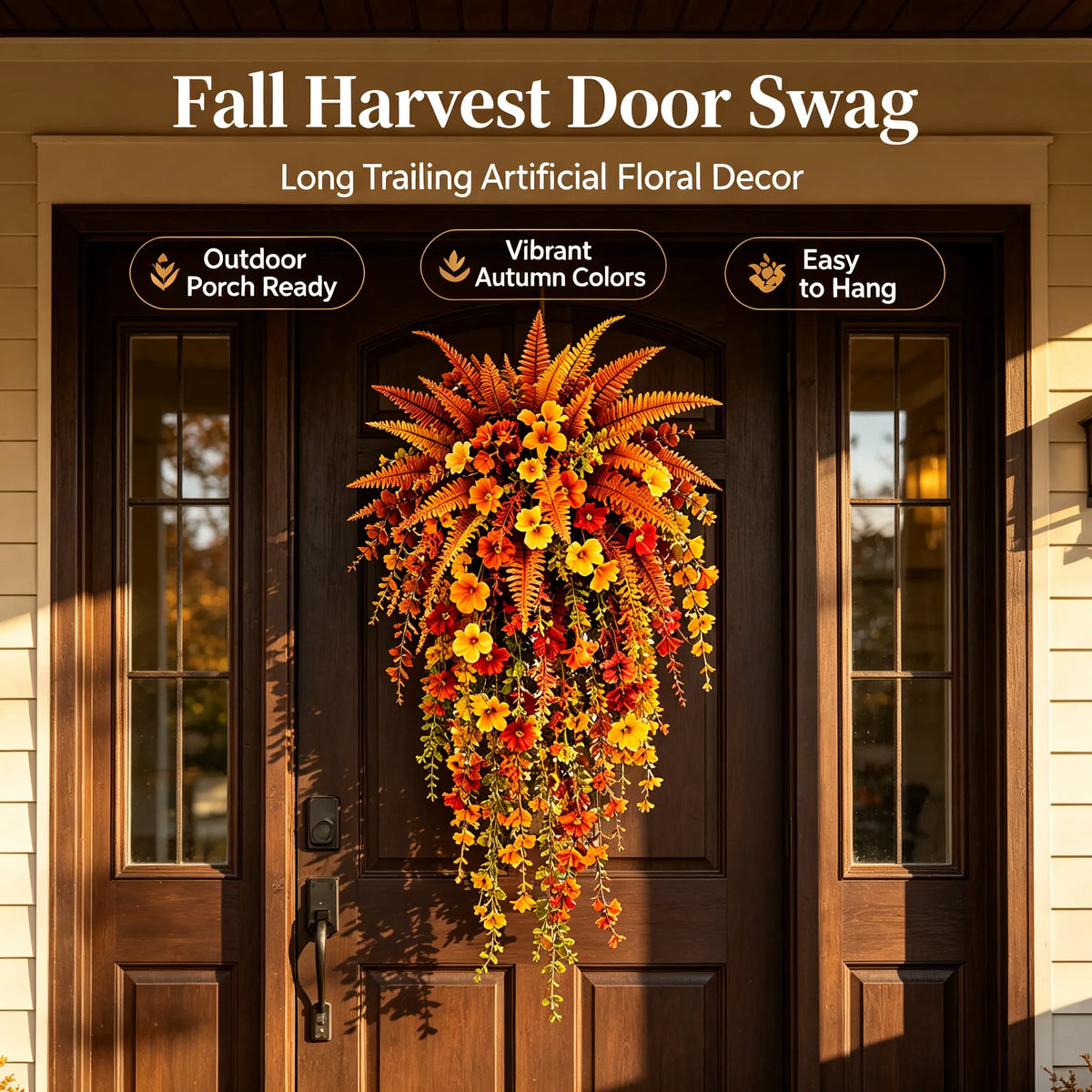 💥Last Day 60% OFF🍂 Artificial Fall Harvest Hanging Basket - Autumn Porch & Door Decoration