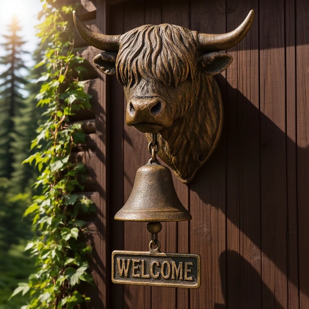 Last Day 49% OFF - Highland Cow Welcome Bell
